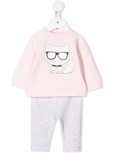 Karl Lagerfeld Kids пижамный комплект с принтом Choupette