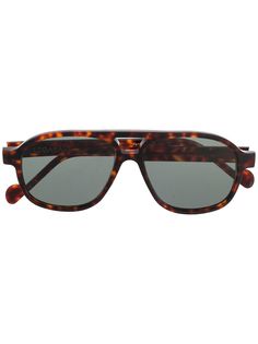 LeQarant солнцезащитные очки в круглой оправе черепаховой расцветки