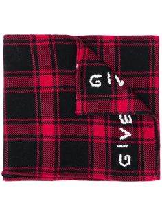 Givenchy клетчатый шарф с логотипом