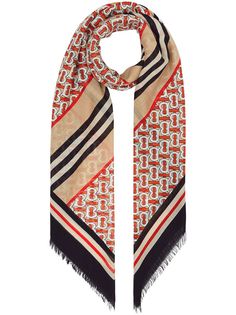 Burberry шарф в полоску Icon Stripe с монограммой