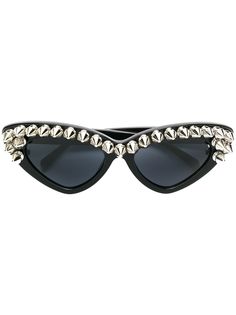 Moschino Eyewear солнцезащитные очки в оправе кошачий глаз с заклепками