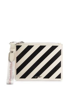 Off-White клатч в диагональную полоску
