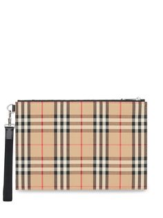 Burberry клатч на молнии в клетку Vintage Check