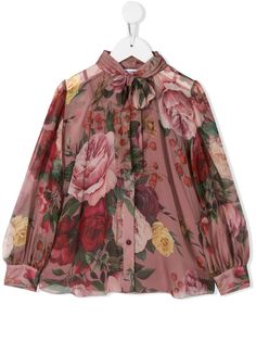 Dolce & Gabbana Kids блузка с цветочным принтом