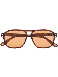 Gucci Eyewear солнцезащитные очки-авиаторы в черепаховой оправе