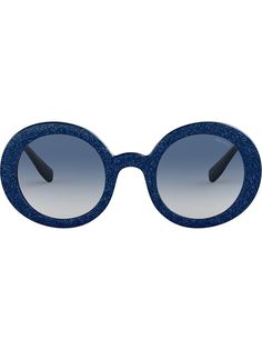 Miu Miu Eyewear солнцезащитные очки Divisa Glitter в круглой оправе