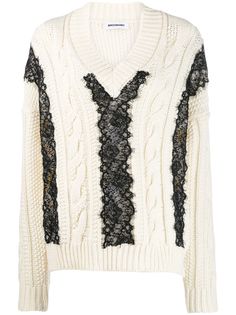 Brognano свитер с кружевной отделкой