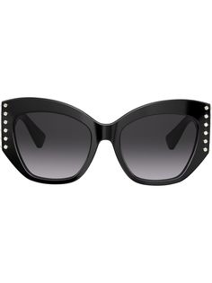 Valentino Eyewear солнцезащитные очки в декорированной оправе кошачий глаз