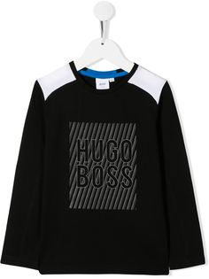 Boss Kids футболка с длинными рукавами и логотипом