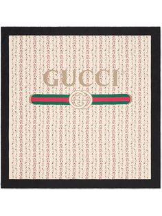 Gucci платок с принтом роз и логотипа