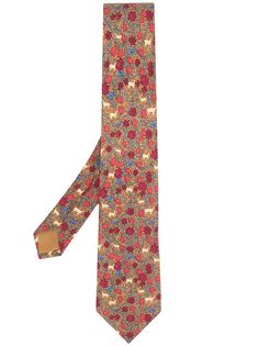 Hermès галстук с цветочным узором Hermes