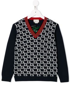 Gucci Kids свитер с леопардовым узором