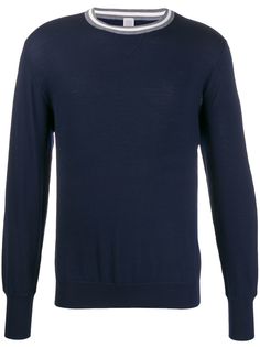 Eleventy полосатый джемпер с круглым вырезом