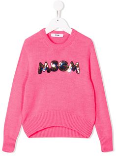 Msgm Kids джемпер с логотипом из пайеток
