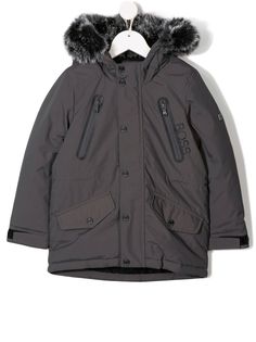 Boss Kids пальто с капюшоном и искусственным мехом