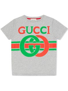 Gucci Kids футболка с логотипом Interlocking G