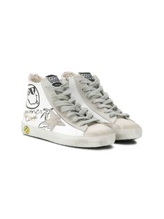 Golden Goose Kids высокие кроссовки с принтом Scribble