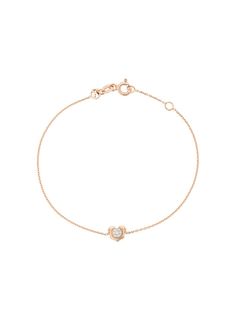 Kismet By Milka 14kt rose gold winged round diamond charm bracelet