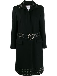 Moschino Pre-Owned пальто миди 2000-х годов с заклепками