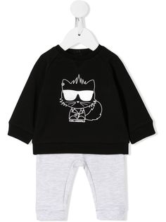 Karl Lagerfeld Kids пижамный комплект с принтом Choupette