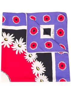 Christian Dior платок 1990-х годов с цветочным принтом