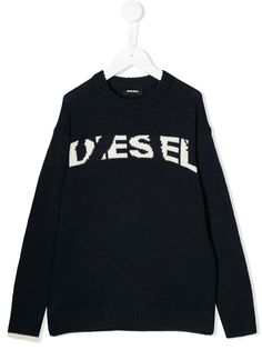 Diesel Kids свитер вязки интарсия с логотипом