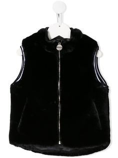 Givenchy Kids жилет из искусственного меха с вышитым логотипом