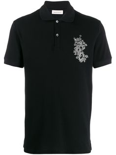 Alexander McQueen рубашка-поло с вышитым логотипом