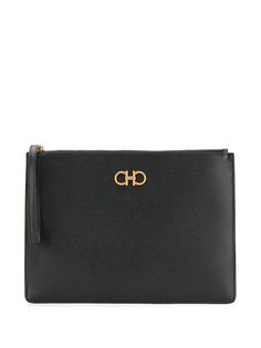 Salvatore Ferragamo клатч с декором Gancini