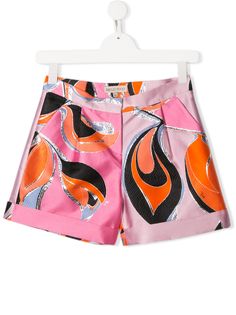 Emilio Pucci Junior шорты с эффектом металлик