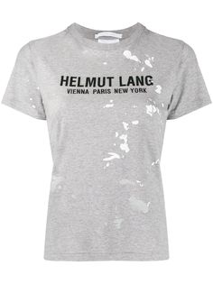 Helmut Lang футболка с принтом и эффектом разбрызганной краски