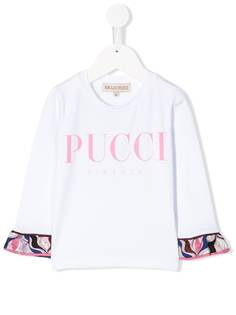 Emilio Pucci Junior футболка с круглым вырезом и логотипом