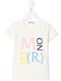 Moncler Kids футболка с круглым вырезом и логотипом