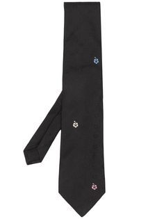 Etro галстук с цветочной вышивкой
