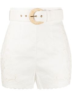 Zimmermann шорты Peggy с вышивкой и завышенной талией