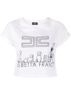 Elisabetta Franchi укороченная футболка с логотипом