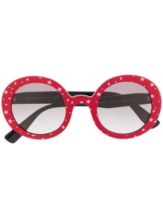 Miu Miu Eyewear солнцезащитные очки в круглой оправе с принтом