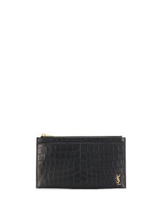 Saint Laurent клатч с тиснением и декором Monogram