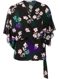 PS Paul Smith блузка с запахом и цветочным принтом
