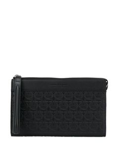 Salvatore Ferragamo клатч с декором Gancini и монограммой