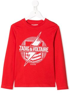 Zadig & Voltaire Kids футболка с принтом Bolt и логотипом