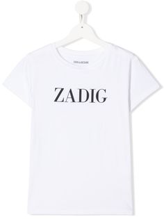 Zadig & Voltaire Kids футболка с круглым вырезом и логотипом