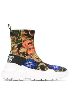 Versace Jeans Couture кроссовки-носки с принтом Baroque