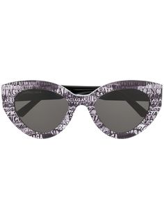 Balenciaga Eyewear солнцезащитные очки-бабочки в оправе с принтом логотипа