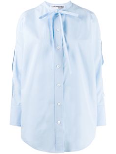 Courrèges блузка с открытыми плечами и завязками на воротнике