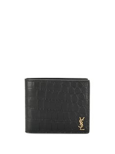 Saint Laurent бумажник с тиснением и декором Monogram