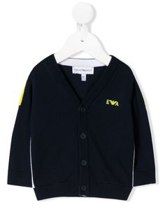 Emporio Armani Kids кардиган с вышитым логотипом