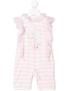 Monnalisa ромпер в полоску с оборками