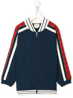 Gucci Kids толстовка на молнии с контрастными вставками