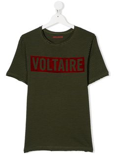 Zadig & Voltaire Kids полосатая футболка с логотипом